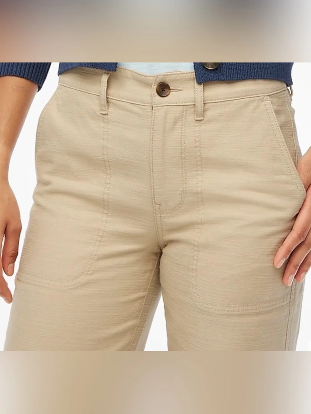 J. Crew Women’s Tan Cream Khaki Camp Straight Leg Ankle Pants 100% cotton US 4